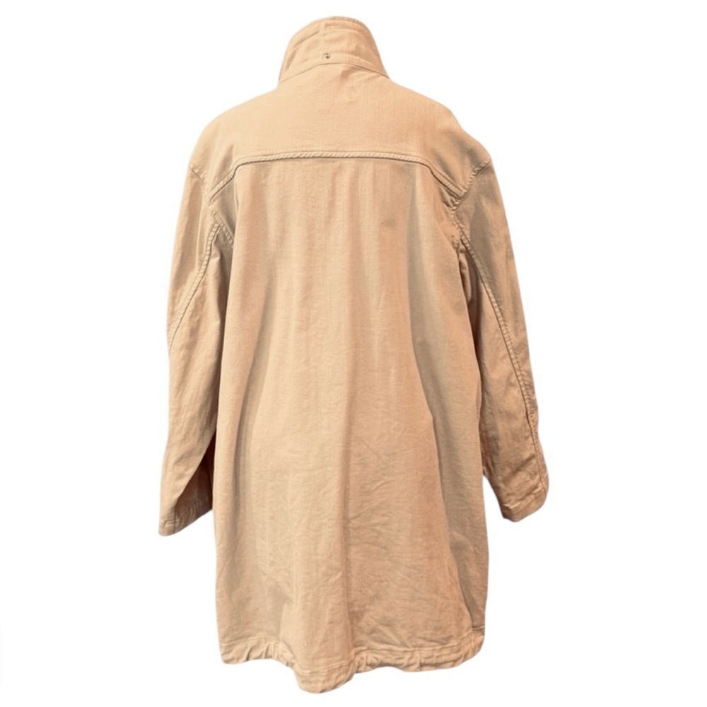 Londunn + Missguided Tan Khaki Utility Jacket Trench Coat Logo Sleeves Size 8 - Picture 3 of 15